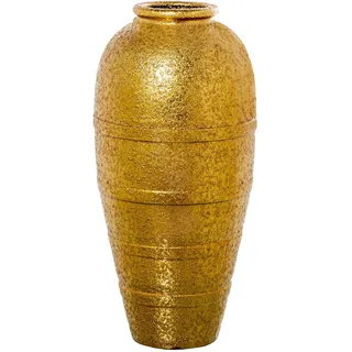 Bodenvase aus Keramik, goldfarben, 26 x 26 x 60 cm