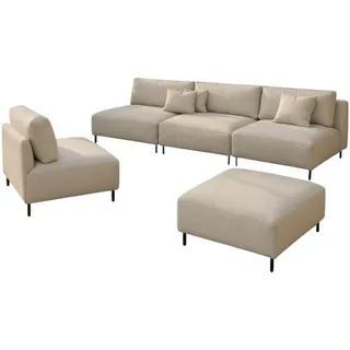 A&J MöbelLand Garten Lounge Set SUN Loungeset creme