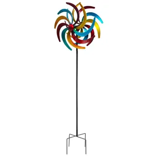 Spetebo Windrad Ø 38 cm/Höhe 140 cm Bunt