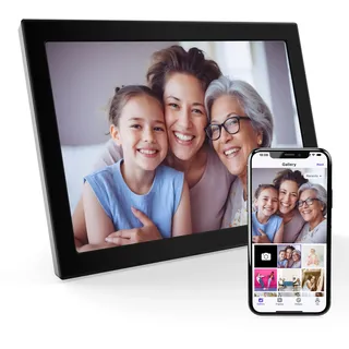 Xoro 10,1" Zoll WiFi Digitale Bilderrahmen, 1280x800 HD IPS Touch Display, 16GB Speicher, Automatische Rotation, Teilen Sie Fotos sofort von überall aus