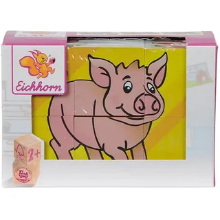 Eichhorn Puzzle 6 Teile Kinder Würfel Puzzle Holz Tiermotive 100005481, 6 Puzzleteile