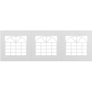 Outsunny Pavillon Seitenteil mit Folienfenster weiß 597L x 200H cm