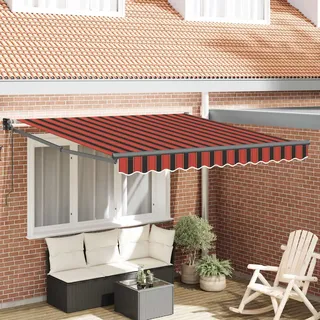 ACAGALA Elektrische Gelenkarmmarkise 3x2,5m, Markise Automatisch mit Fernbedienung und Handkurbel, Sonnenmarkise Sonnenschutz für Terrasse Balkon Garten, Orange, Schwarz, Gelb(anthrazit Rahmen)