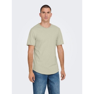 ONLY & SONS T-Shirt Langes Rundhals T-Shirt Einfarbiges Kurzarm Basic Shirt ONSBENNE 4783 in Grau grau XSARIZONAS
