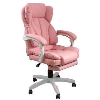 Schreibtischstuhl Bürostuhl Gamingstuhl Racing Chair Chefsessel mit Fußstütze,Farbe:Rosa - Rosa