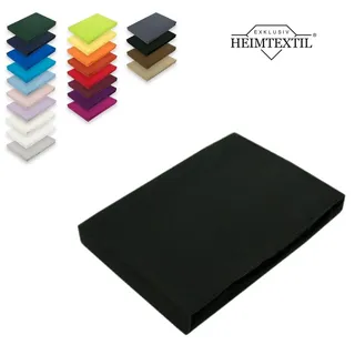 EXKLUSIV HEIMTEXTIL Spannbettlaken Baumwolle-Jersey 60 x 120 - 70 x 140 cm schwarz