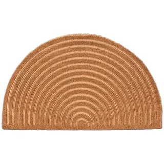 relaxdays Fußmatte Halbrunde Fußmatte Regenbogen, halbrund, Höhe: 15 mm braun|schwarz
