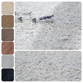 Teppichfliesen selbstliegend 50x50 cm Teppichboden Hochflor Velours | Hell-Grau, 1 Fliese