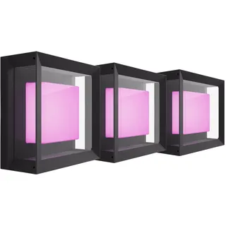 Philips Hue Econic Wandleuchte White & Color Schwarz modern 3er-Pack