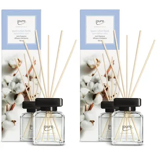 ipuro - Essentials Raumduft Cotton Fields 100ml | Raumerfrischer mit Sternanis, Vanilleblume & Geranie, Rose, Veilchen, Zedernholz Duft Aroma | Diffuser mit Stäbchen | Lufterfrischer für die Wohnung