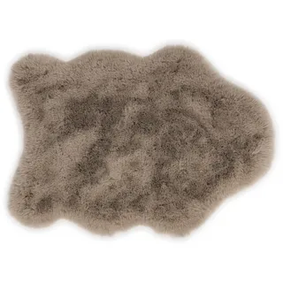 Schöner Wohnen Tender Deluxe Hochflorteppich 55 x 80 cm Braun/Bronze
