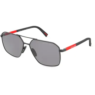 Prada Linea Rossa PSA50S Herren-Sonnenbrille Vollrand Geometrisch Metall-Gestell, schwarz