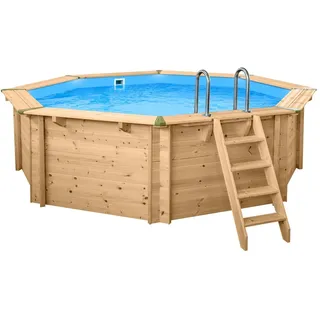 Interhiva Holzpool Java rund Ø 440 x 136 cm inkl. Wärmepumpe Set