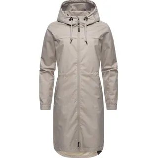 Outdoorjacke RAGWEAR "Belinka", Damen, Gr. XXL (44), weiß (bone), Obermaterial: 100% Polyester. Innenfutter: 100% Polyester, Basic, gerade knieumspielend, mit Knöpfen normaler Saum mit Druckknöpfen, Jacken Outdoorjacke, Wasserdichte lange und sehr leichte Übergangsjacke