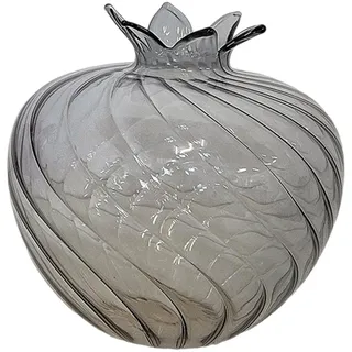 KESOTO Blumen Vase Dekorative Pomegranate Glas Tischvase Hydroponik Blumenvase Fein Strukturiert für Wohnzimmer Büro Hochzeiten Feiertage, Grau