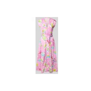Midikleid mit V-Ausschnitt und Bindegürtel, Pink, 42