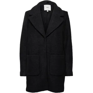ICHI IHSTIPA JA Damen Wintermantel Wollmantel Winterjacke Kurzmantel mit Druckknöpfen und Reverskragen, Größe:38, Farbe:Black (194008) - 38