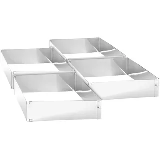 4er-Set Edelstahl-Backrahmen, verstellbar auf maximal 47 x 38 cm