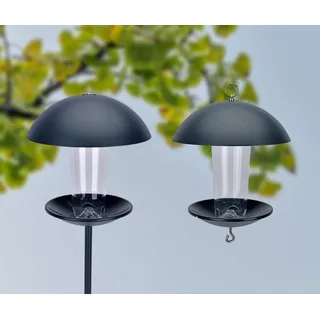 Bold Vogelhaus mit Ständer Wetterfest - Vogelfutterhaus zum Aufhängen | Robuste Futterstation aus Edelstahl für Wildvögel, inklusive Montageset, Vogelfutterspender für Garten und Balkon
