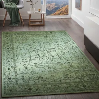 Taracarpet Teppich Kurzflorteppich, Wohnzimmerteppich, Orientteppich aus Polyester n Regenbogenfarben absolut Modern fürs Wohnzimmer Schlafzimmer Kinderzimmer grün 160x230 cm