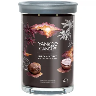 Yankee Candle Signature Duftkerze | große Tumbler-Kerze mit langer Brenndauer „Black Coconut“ | Soja-Wachs-Mix | Perfekte Geschenke für Frauen