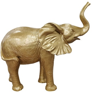 Casa Padrino Designer Dekofigur Elefant Gold 160 x H. 160 cm - Riesige Deko Skulptur - Gartendeko