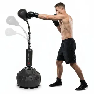 no boxing no life Reflex Boxball – Freistehender Cobra Boxtrainer – Verstellbar 150–200 cm