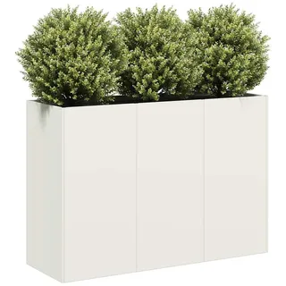 vidaXL Pflanzkübel Weiß 120x40x80 cm Kaltgewalzter Stahl