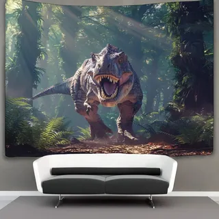 GXYUAOIEF 3D-Dinosaurier-Druck, Wanddecke, Heimdekoration, Bettwäsche, Poster, Wandkunst, Wandteppich, weiches Polyester, für Schlafzimmer, Wohnzimmer, Wohnheim, Dekoration, 180 x 230 cm