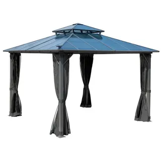 BRAST Pavillon 3,5 x 3,5 m inkl. Moskitonetz Dunkelgrau