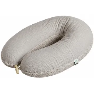 sei Design Stillkissen XXL 190x35 cm Seitenschläferkissen ergonomisch Schwangerschaftskissen Lagerungskissen Musselin Bio-Baumwolle EPS-Mikroperlen Oeko-TEX® Natur