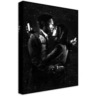 Banksy Bilder Leinwand Handy/Mobile Lovers Liebe Streetart Graffiti Kunstdruck I Wanddeko Bild, ferig zum aufhängen (div.Formaten) (50x70 cm)