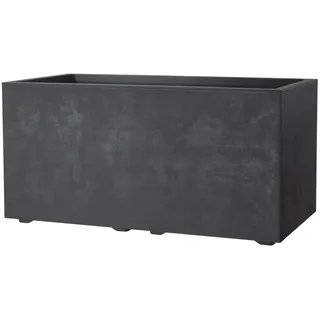 Deroma Blumenkasten Pflanzkübel Millenium, eckiger Blumenkasten, anthrazit, moderne Optik, mit Bodenstöpsel für Indoor oder Outdoor Verwendung schwarz 39 cm x 39 cm