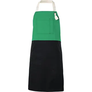 VELILLA Unisex Delantal peto Bicolor Schürze Latzschürze zweifarbig (Ref: 404210B_02), grün, Einheitsgröße