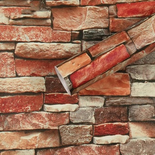 SOUD Fine Decor Wallcoverings Tapete Rot Grau Ziegel