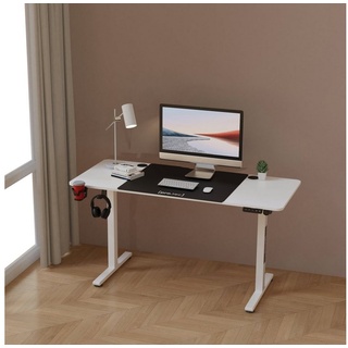 pro.tec Schreibtisch, »Stryn« Elektrisch verstellbarer Computertisch 120x60cm Weiß weiß Rechteck - 120 cm x 117 cm x 60 cm