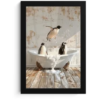 onlywow Poster, mit Leiste Pinguine | Gr.: 20 x 30 cm