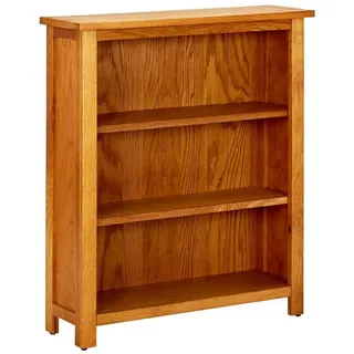 furnicato Bücherregal aus massivem Eichenholz 70x22,5x82 cm Braun, 1-tlg., Regalwand mit 3 Fächern und Ablagen für das Wohnzimmer oder Büro braun 70 cm x 82 cm x 22.5 cm