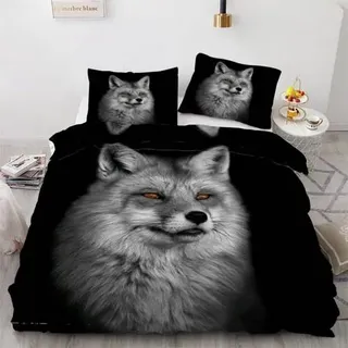 Bettwäsche-Set Fuchs 220x240 cm 3-teilig Mikrofaser mit Reißverschluss