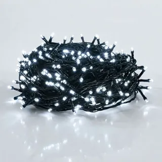 Lichterkette kaltweiß 120 LED - 9 m - Weihnachtslichterkette weiß Innen + Außen