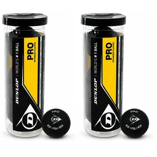 DUNLOP Squash Balls Pro Double Yellow, Official Tournament Squash Ball