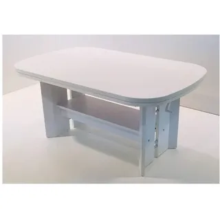 mk24 Couchtisch Jupiter | Weiß | höhenverstellbar, ausziehbar | B/T/H 107-156 x 67 x 52-62 cm