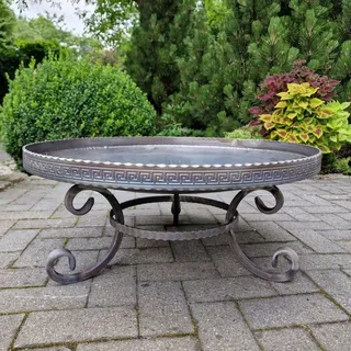Feuerschale 70 cm 4mm Stahl Feuerkorb Massiv Griechisch Garten Handarbeit