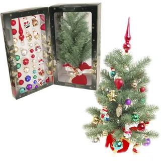 Künstlicher Weihnachtsbaum KREBS GLAS LAUSCHA "Mini 45 cm - mit Kugeln, Figuren und Spitze" Weihnachtsbäume Gr. Höhe: 45 cm bis, bunt Künstliche Weihnachtsbäume