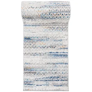 Mazovia Läufer Läufer FlurLäufer Modern für Vorzimmer Schlafzimmer - Abstrakt Muster, 100 x 300 cm, Kurzflor, Meterware blau|grau 100 x 300 cm