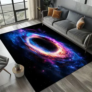 PEIHUODAN Teppich Jugendzimmer Mädchen Jungen Gamer Teppich Gaming Anime Cooles 3D-Galaxie-Design Kinderzimmer Dekoration Rutschfester Weicher Flanellteppich (Farbe 4,160x200cm)