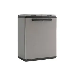 Keter Recyclingschrank Split Basic grau Kunststoff B/H/T: ca. 68x85x39 cm - grau, schwarz