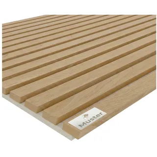 tktrading24 Wandpaneel Akustikpaneel Holzfurnier Bright Teak - 2700x600 mm - heller PET-Filz, BxL: 12x15 cm, (1-tlg)