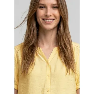 STREET ONE Kurzarmbluse mit Split Neck Gelb 46