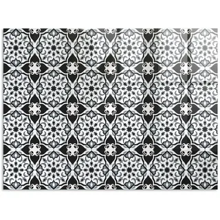 Tischschutz Glasplatte mit Motiv Schwarz Weiß Symmetrie Rechteckig 80x60 cm
